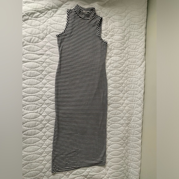 Dresses & Skirts - #26 Black & White striped ribbed tube dress.  Beetlejuice Beetlejuice Beetle...